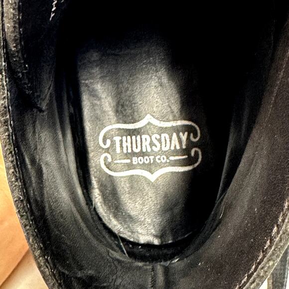 EXCELLENT Thursday Captain Service Boot Cap Toe Triple Black Goodyear Welt 8 - Picture 10 of 13